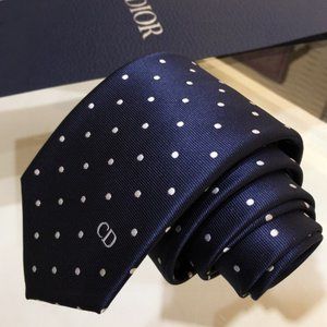 🚢🚢Dior Men's CD Embroidered Blue True Silk Tie